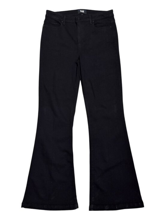 Paige Denim - PAIGE Flared GENEVIEVE Black Denim Luxury Designer Pants Jeans Womens 34x36